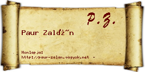 Paur Zalán névjegykártya